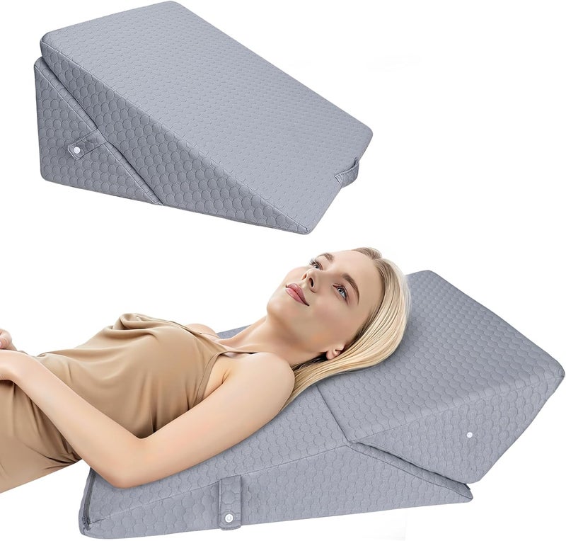 BEYOUDO Bed Wedge Pillow for Sleeping, Adjustable Wedge Pillow Set for After Surgery, Elevated Triangle Pillow for Acid Reflux and Back Pain Relief, Post Surgery, Snoring, Back Suppor (Gray-01) - Image 2